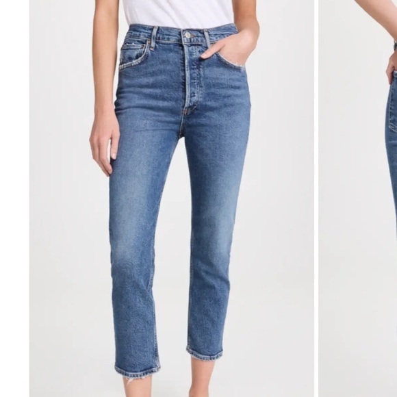 AGOLDE NICO High Rise Straight Crop Jeans - Picture 1 of 9